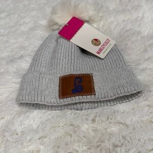 Marleylilly Light Gray Knit Beanie with Pom-Pom